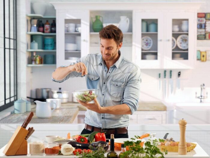 Man preparing a healthy meal