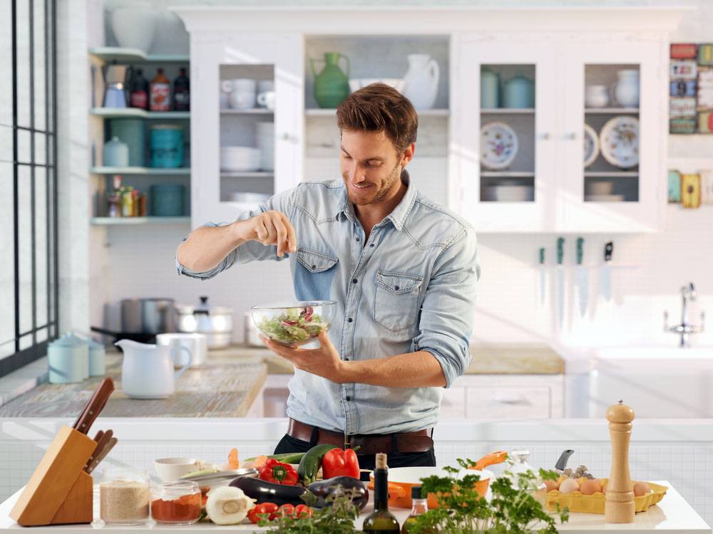 Man preparing a healthy meal